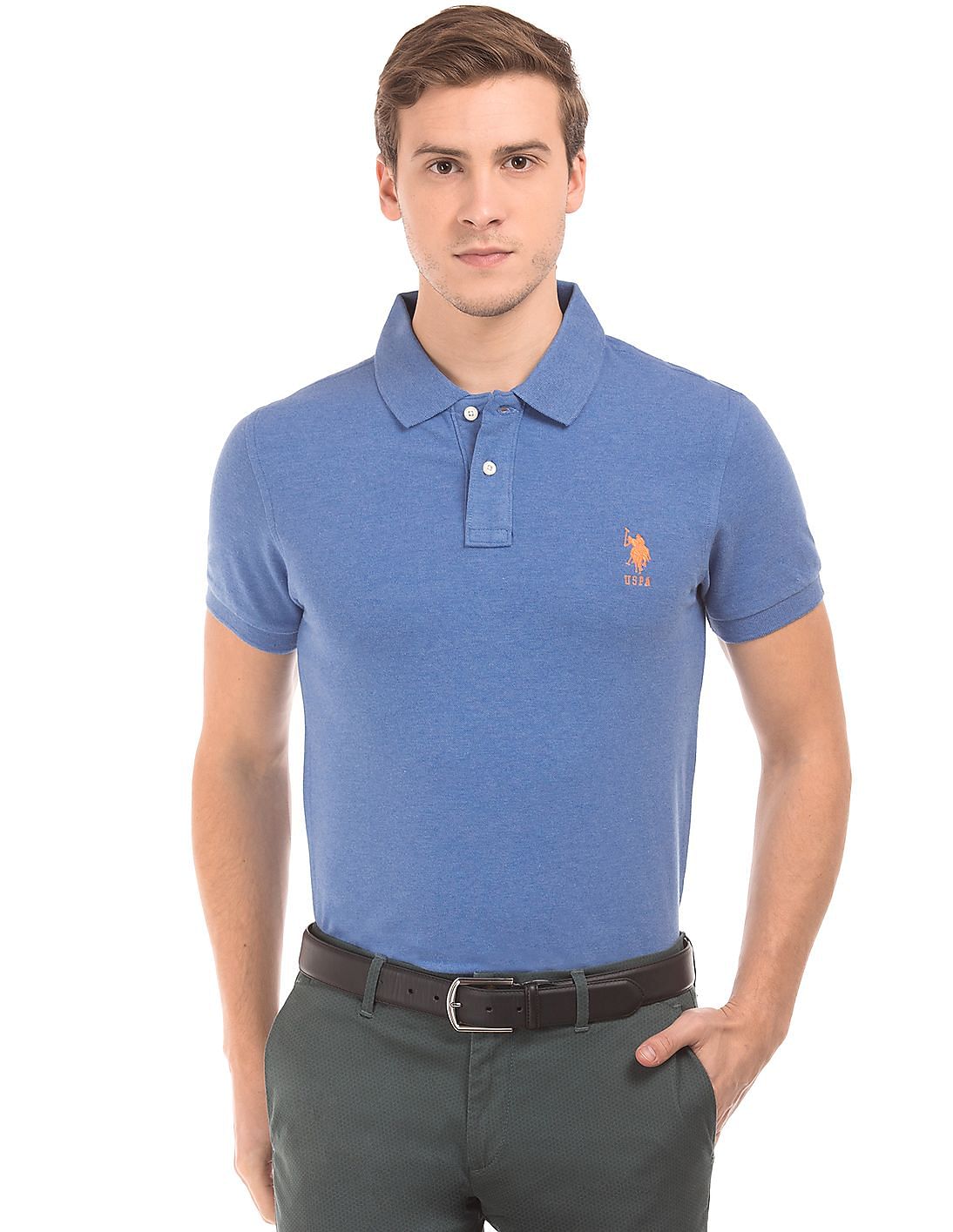 Buy U.S. Polo Assn. Men Solid Slim Fit Polo Shirt - NNNOW.com