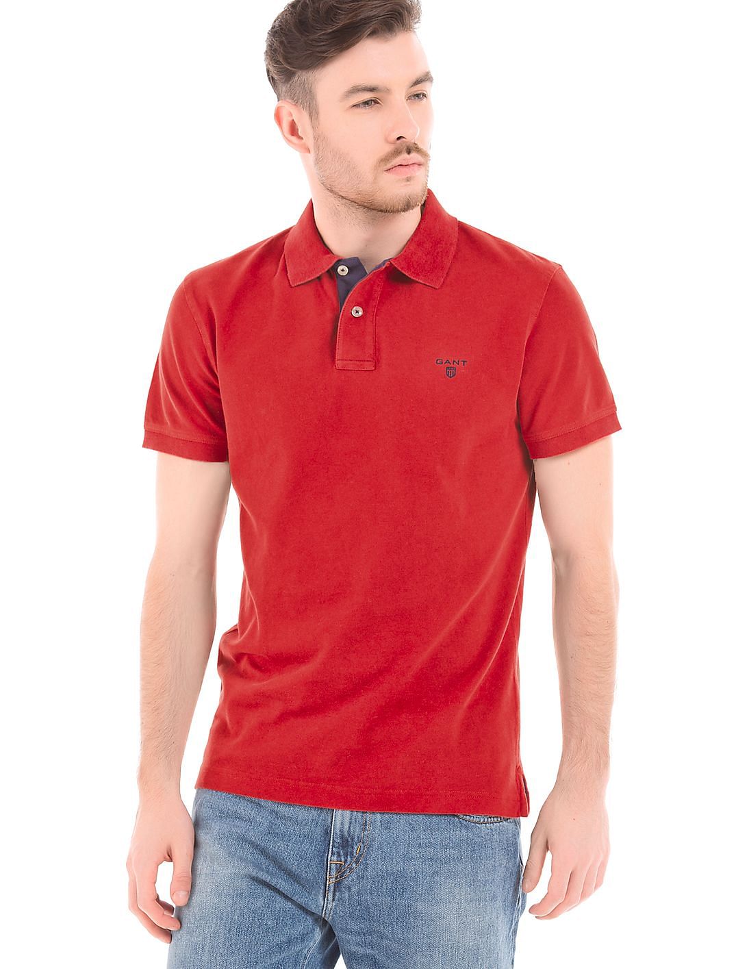 Buy Gant Men Contrast Placket Pique Polo Shirt - NNNOW.com