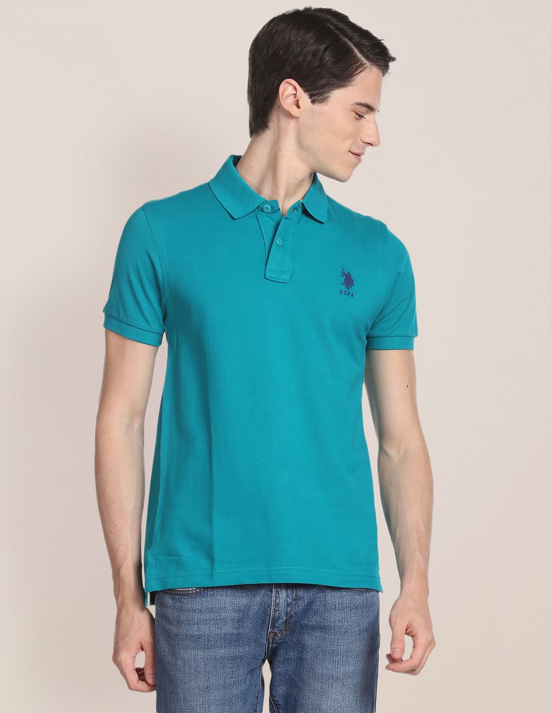 Buy U.S. Polo Assn. Ribbed Collar Solid Polo Shirt - NNNOW.com
