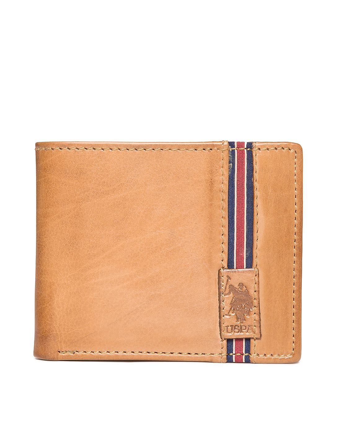 Buy U.S. Polo Assn. Men Striped Panel Leather Wallet - NNNOW.com