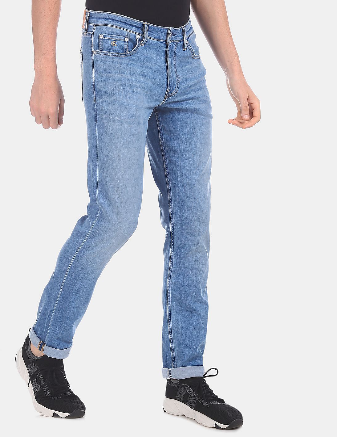 Buy Calvin Klein Men Blue Slim Fit Washed 37.5 Jeans - NNNOW.com