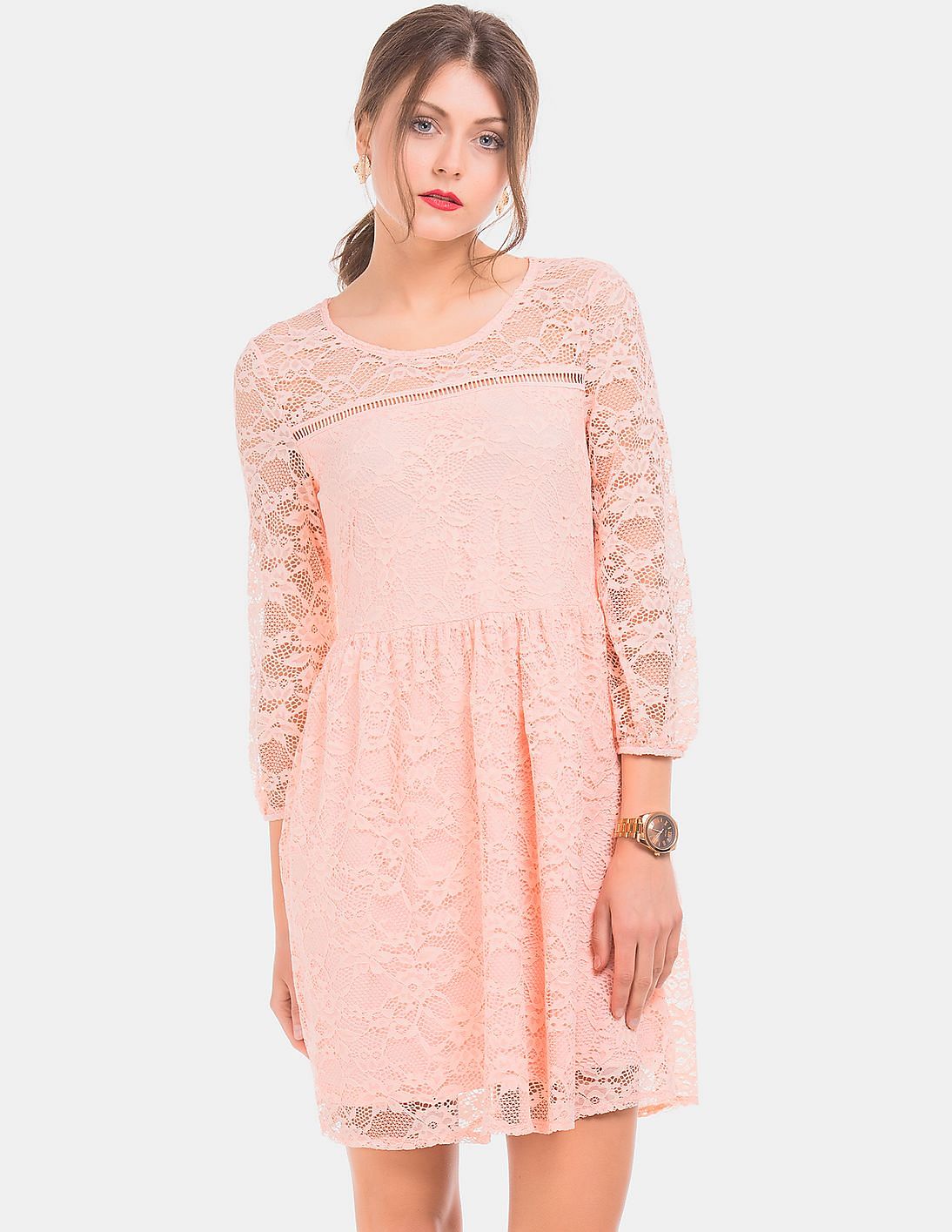 solid lace dress