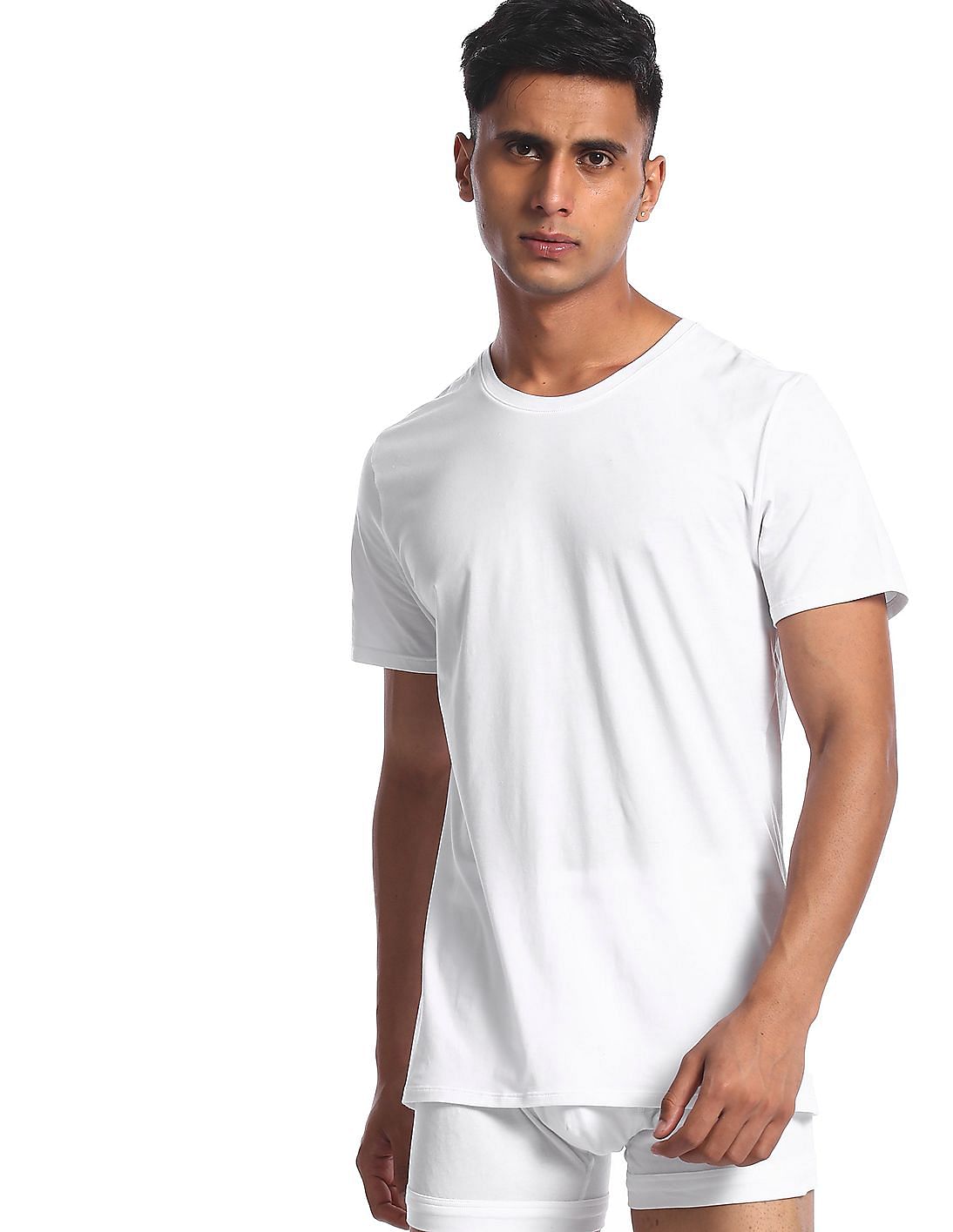Buy Calvin Klein Underwear Men White Crew Neck Solid T-Shirt 