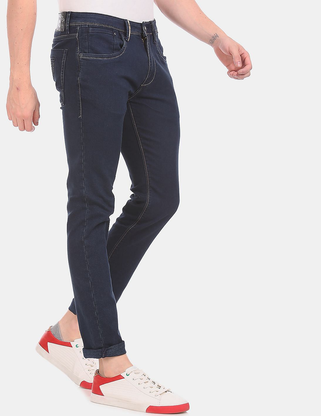 slim fit dark wash jeans