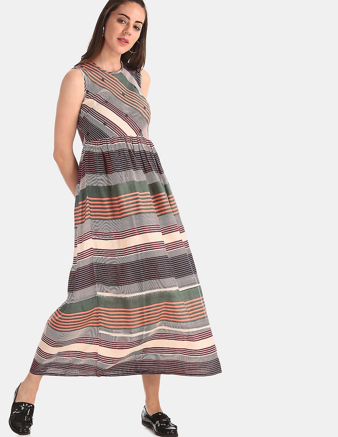 women's striped maxi dress