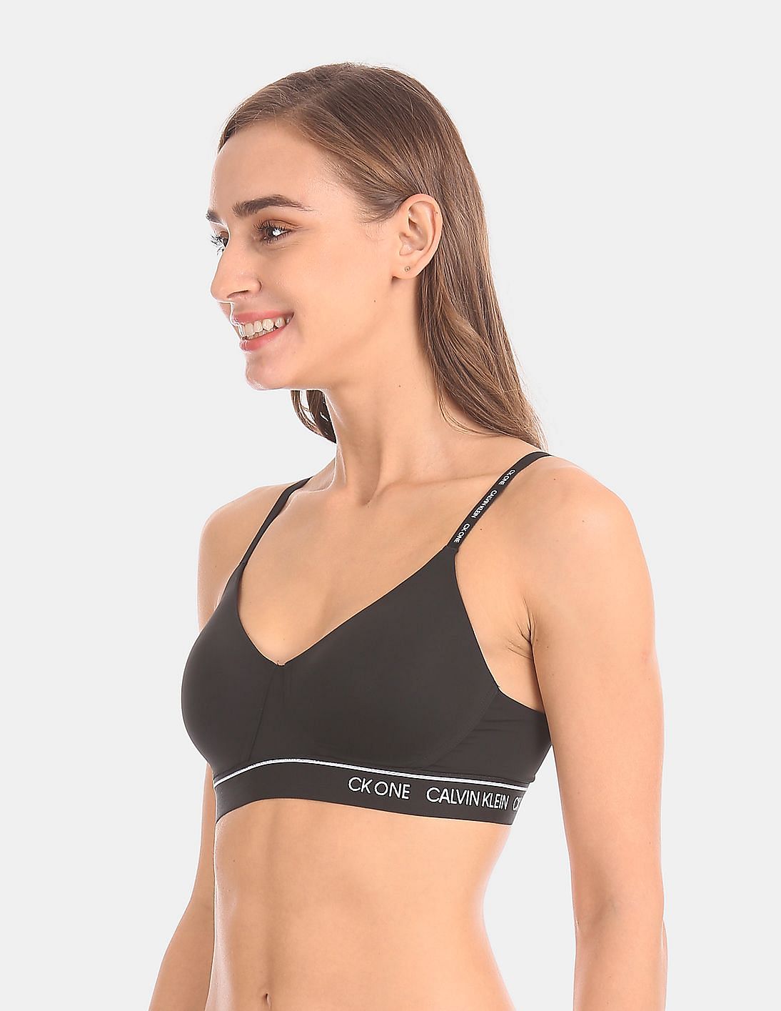 Buy Calvin Klein Underwear Women Black Monogram Strap Lightly Lined  Bralette - NNNOW.com