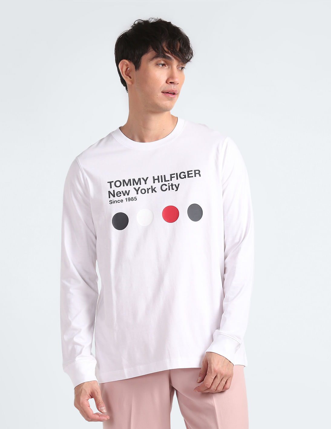 Typographic Long T-Shirt Sleeve Hilfiger Tommy Buy Print
