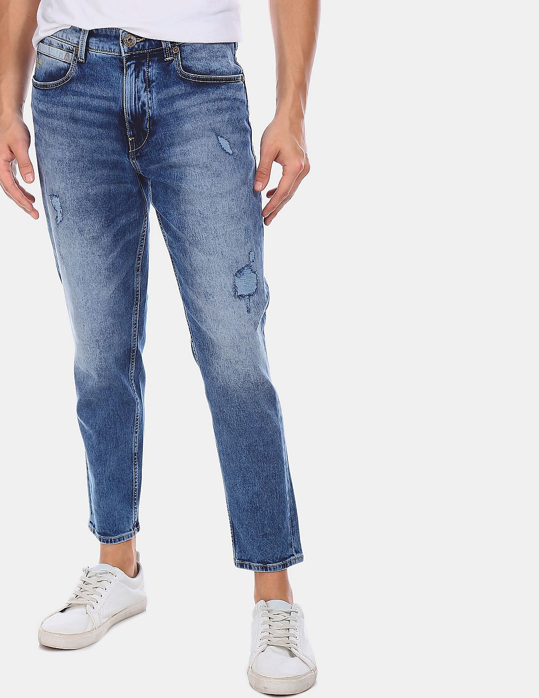 slim fit acid wash jeans