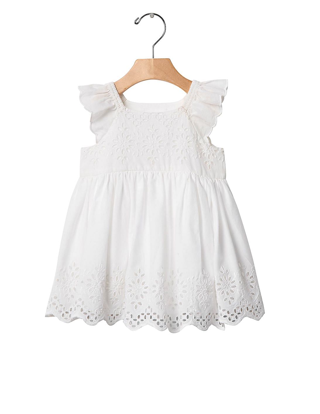 baby eyelet flutter dress