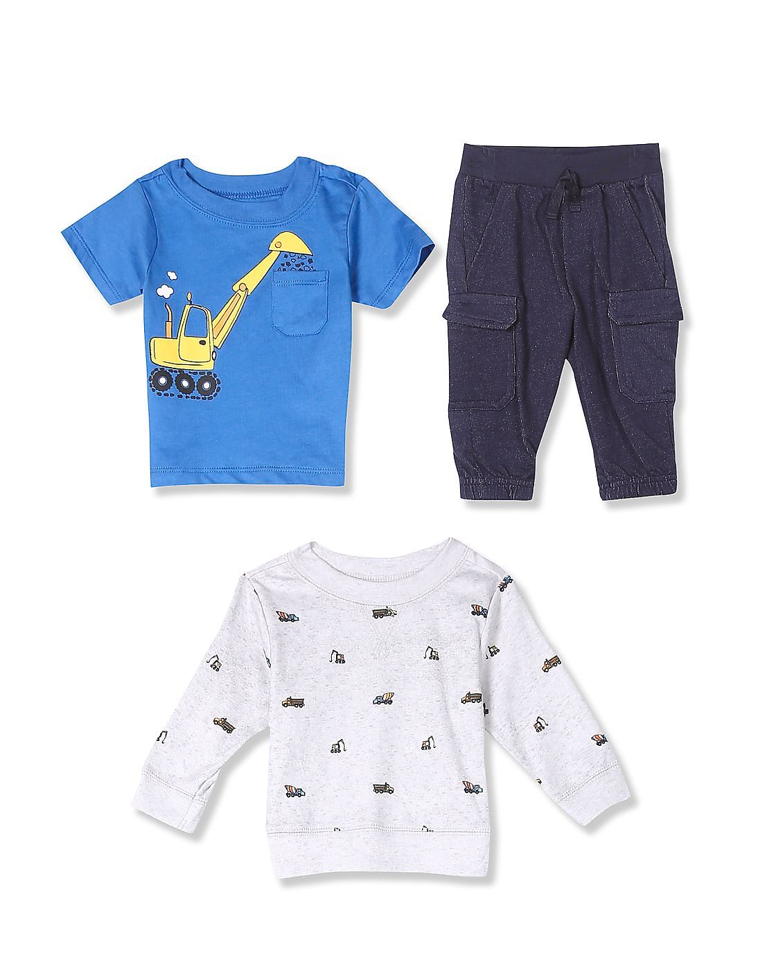 Buy The Children's Place Baby Baby Boys Assorted Construction 3-Piece ...