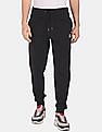 Aeropostale Men Black Drawstring Waist Solid Cotton Joggers