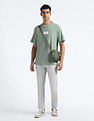 Flying Machine Crew Neck Relaxed Fit Logo T-Shirt