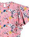 U.S. Polo Assn. Kids Girls Pink Butterfly Sleeve Printed Top
