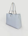 Tommy Hilfiger Solid Blue PU Totes
