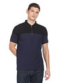 Arrow Sports Zip Placket Colour Block Pique Polo Shirt