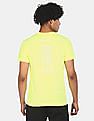 Calvin Klein Men Yellow Cotton Back Skater Print T-Shirt