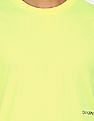 Calvin Klein Men Yellow Cotton Back Skater Print T-Shirt