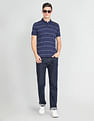 Arrow Sports Horizontal Stripe Cotton Polo Shirt