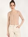Calvin Klein Jeans Regular-Fit Polyester Scoop Neck Crop Top