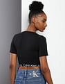 Calvin Klein Elasticised Branded Waist Cropped T-Shirt