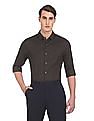 Calvin Klein Men Dark Brown Long Sleeve Slim Fit Formal Shirt