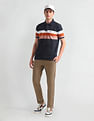 Arrow Sports Horizontal Stripe Cotton Polo Shirt