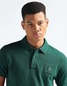 Flying Machine Logo Badge Solid Polo Shirt