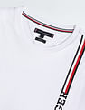 Tommy Hilfiger Logo Vertical Stripe Cotton T-Shirt