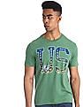 U.S. Polo Assn. Denim Co. Green Printed Front Melange T-Shirt