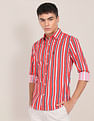 U.S. Polo Assn. Rounded Cuff Cotton Striped Casual Shirt