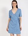Tommy Hilfiger Cotton Wrap Neck Wrap Dress