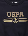 U.S. Polo Assn. Kids Girls Brand Print Sweatshirt