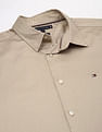 Tommy Hilfiger Solid Regular Fit Plain Woven Shirt