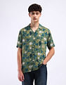 Flying Machine Cuban Collar Cotton Shirt