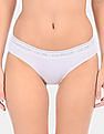 Calvin Klein Underwear Women Off White Solid Cotton Modal Stretch Bikini Briefs