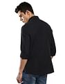 Calvin Klein Men Dark Grey Slim Fit Heathered Cotton Casual Shirt