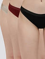Calvin Klein Underwear Solid Mid Rise Hipsters - Pack Of 3