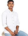 Flying Machine Cotton Linen Solid Casual Shirt