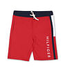 Tommy Hilfiger Kids Boys Red And Navy Colour Block Logo Shorts