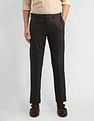 Arrow Solid Dobby Slim Fit Trousers