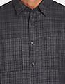 Calvin Klein Men Black Double Pocket Check Casual Shirt