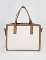 Tommy Hilfiger Solid Brown Cotton Handbags
