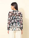 U.S. Polo Assn. Women Ruffle Neck Floral Printed Top