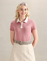 U.S. Polo Assn. Women Contrast Collar Textured Polo Shirt