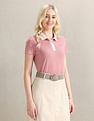 U.S. Polo Assn. Women Contrast Collar Textured Polo Shirt