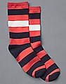 GAP Unisex Adults Red and Navy Rugby Stripe Socks