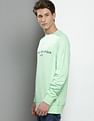 Tommy Hilfiger Men Green Graphic Print Crew Neck Sweatshirt
