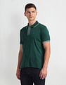 Arrow Sports Stripe Collar Solid Polo Shirt