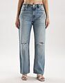 Calvin Klein Jeans Mid-Wash Straight-Fit High Rise Jeans