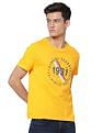 AD by Arvind Crew Neck Graphic Print T-Shirt